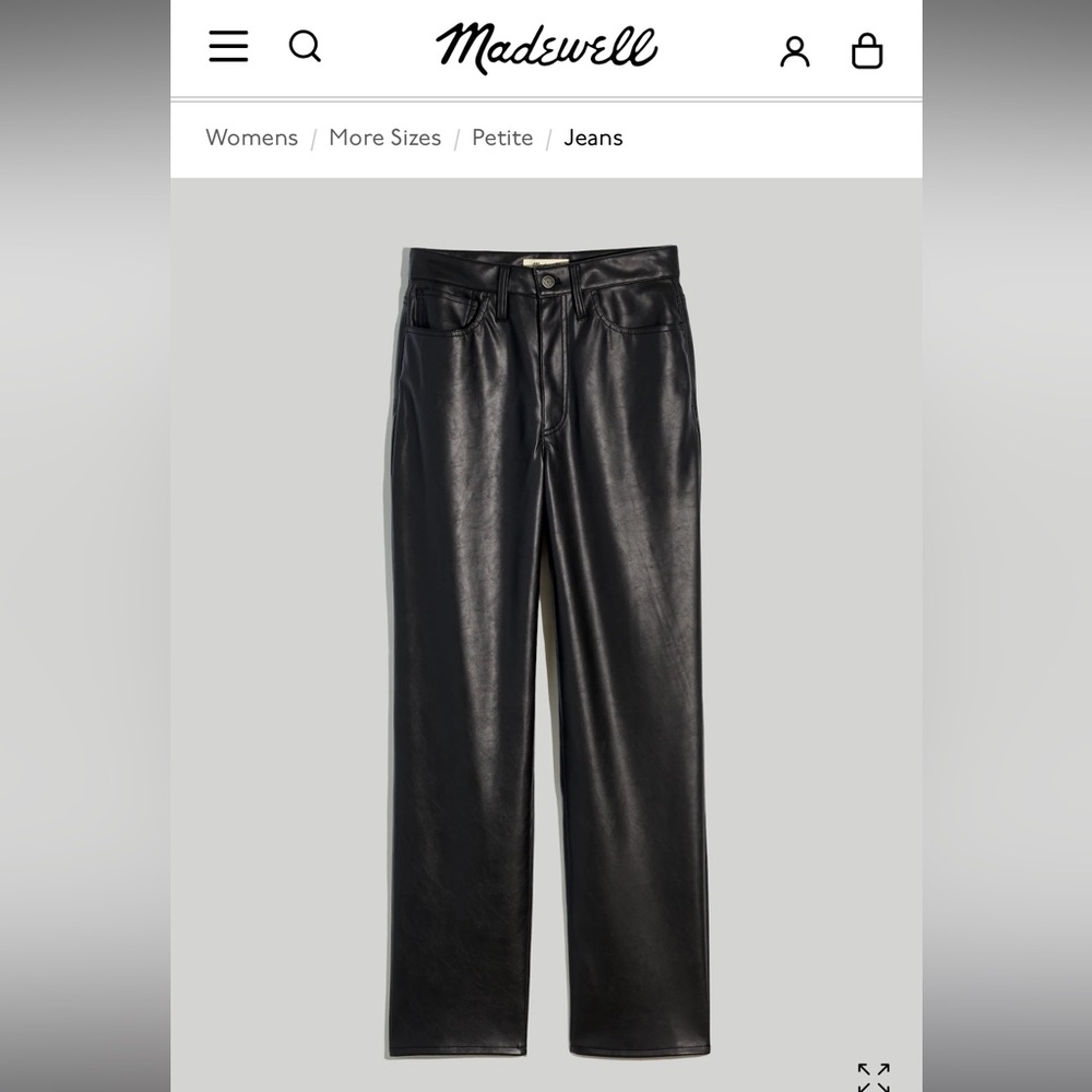 Madewell Perfect Vintage Straight Jean Faux-Leather Pant
